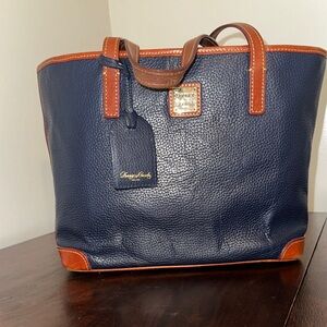 Dooney & Bourke Blue and Tan Leather Handbag